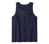 Camiseta estética de Dibujo de gallina de una línea para Amantes de los Animales Camiseta sin Mangas