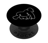 Camiseta estética de Dibujo de Gorila de una línea para Amantes de los Animales PopSockets PopGrip Adhesivo