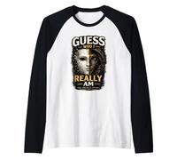 Camiseta estética Oscura Vintage con diseño de máscara Guess Who I Really Am Camiseta Manga Raglan