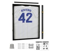 Camiseta Estuche con Marco y Pantalla Expositor con Cerradura con Protección UV Percha Acrílica con Opción de Soporte de Pared para Béisbol Baloncesto Fútbol Americano Fútbol Hockey Camiseta Deportiva