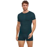 FALKE Warm Round Neck M S/s TS Hilo Funcional Secado rápido 1 Pieza, Capa de Base Superior Hombre, Verde Holly 7385, M