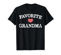 Camiseta Favorita para Abuela con Texto en inglés Grandma is My Favorite Heart Camiseta