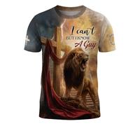 Camiseta Fe sobre El Miedo, Jesús, Cristianismo Shirts Moderna Manga Corta Transpirable Camisetas Básicas para Regular Running Senderismo XL