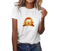 Camiseta Femenina Manga Corta Cuello Suelto Estampado típico bávaro Oktoberfest Traje Nacional alemán Informal Festivo Ligero Verano celebración Tradicional auténtico Alegre