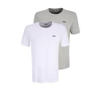 FILA Brod tee/Double Pack Camiseta, Bright White-Light Grey Melange, XL Hombres