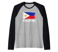 Camiseta Filipina para Hombres y Mujeres, Bandera Filipina Camiseta Manga Raglan