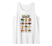 Camiseta Fishes of The World Diseño Peces del Mundo Acuario Camiseta sin Mangas