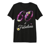 Camiseta Floral 60 & Fabulous de 60 años, Regalo de 60 cumpleaños de 1963 Camiseta Premium
