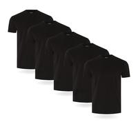 FM London Camiseta paquete de 3/5 para hombre - Camisetas de peso premium con diseño ligeramente ajustado, Negro (Pack de 5), XXL
