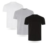 FM London Camiseta paquete de 3/5 para hombre - Camisetas de peso premium con diseño ligeramente ajustado, Negro, Gris, Blanco (Pack de 3), XL