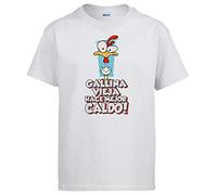 Camiseta Frase Divertida gallina Vieja Hace Mejor Caldo - Blanco, L