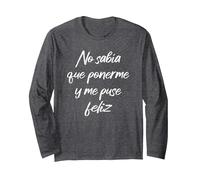 Camiseta Frases graciosas Divertidas Originales Mujer Manga Larga, Unisex para Adultos, Jaspeado Oscuro, S