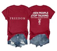 Camiseta Freedom para mujeres y hombres cuando la gente deja de hablar es cuando la violencia sucede, Burdeos, L