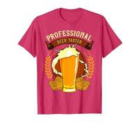 Camiseta Friki de Regalo Original para degustación de Cerveza Camiseta, Hombre, Rojo Jaspeado, L