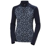 Camiseta funcional de mujer Helly Hansen W Lifa Merino Midw Gra 1/2 Zip Talla: S / Color: negro/gris