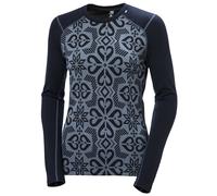Camiseta funcional de mujer Helly Hansen W Lifa Merino Midw Gra Crew Talla: M / Color: negro/gris