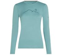Camiseta funcional de mujer Icebreaker Women Merino 200 Oasis LS Crewe Rainer Ridge Talla: M / Color: azul claro