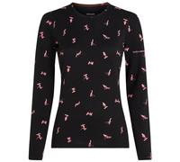 Camiseta funcional de mujer Icebreaker Women Merino 200 Oasis LS Crewe Snow Day Talla: S / Color: negro