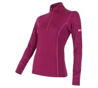 Camiseta funcional de mujer Sensor Merino Active cuello alto, cremallera Talla: XL / Color: violeta