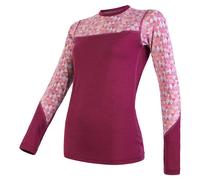 Camiseta funcional de mujer Sensor Merino Impress (long sleeve) Talla: XL / Color: violeta