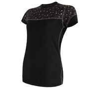 Camiseta funcional de mujer Sensor Merino Impress (short sleeve) Talla: M / Color: negro