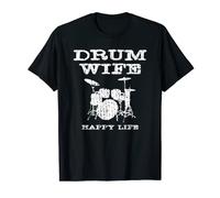 Camiseta Funny Drum Wife Drummer Girl Band Camiseta