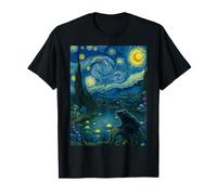 Camiseta Funny Frog de Lily Pond Under Starry Night Sky Camiseta