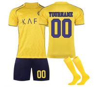 Camiseta Fútbol Al NASSR 25/26 Personalizadas para Hombres y Niño, equipación Fútbol DIY Nombre Número con Conjunto Top Pantalón Corto y Calcetines Regalo de Fútbol
