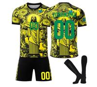 Camiseta Fútbol Brasil Personalizadas Nombre y Número para Hombres y Niño, equipación Fútbol DIY Nombre y Número con Conjunto Top Pantalón Corto y Calcetines Regalo de Fútbol