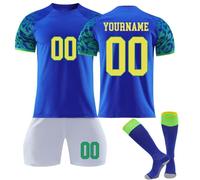 Camiseta Fútbol Brasil Personalizadas Nombre y Número para Hombres y Niño, equipación Fútbol DIY Nombre y Número con Conjunto Top Pantalón Corto y Calcetines Regalo de Fútbol