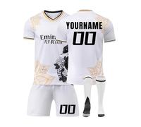 Camiseta Fútbol Madrid Personalizadas para Hombres y Niño, equipación Fútbol DIY Nombre y Número con Conjunto Top Pantalón Corto y Calcetines Regalo de Fútbol