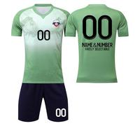 Camiseta Fútbol Miami Personalizadas Nombre Número Logotipo para Regalo de Fútbol, Fútbol DIY con Conjunto V CuelloTop/Pantalón Corto/Calcetines para Hombres y Niño