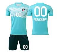 Camiseta Fútbol Miami Personalizadas Nombre Número Logotipo para Regalo de Fútbol, Fútbol DIY con Conjunto V CuelloTop/Pantalón Corto/Calcetines para Hombres y Niño