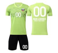 Camiseta Fútbol Miami Personalizadas Nombre Número Logotipo para Regalo de Fútbol, Fútbol DIY con Conjunto V CuelloTop/Pantalón Corto/Calcetines para Hombres y Niño