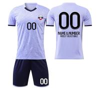 Camiseta Fútbol Miami Personalizadas Nombre Número Logotipo para Regalo de Fútbol, Fútbol DIY con Conjunto V CuelloTop/Pantalón Corto/Calcetines para Hombres y Niño