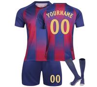 Camiseta fútbol Niño 2024 equipación de Fútbol Casa/Visitante Personalizadas con Nombre y Número Camiseta de Futbol Conjunto niños y Adulto Camiseta de Entrenamiento de fútbol,Corto y Calcetines