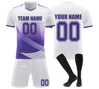 Camiseta fútbol Niño y Adulto Personalizadas Conjunto equipación Fútbol Hombres Casa/Visitante DIY Personalizadas Nombre y Número, camisetas deportivas, pantalones cortos y calcetines