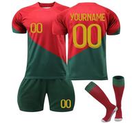 Camiseta Fútbol Portugal Personalizadas para Hombres y Niño, equipación Fútbol DIY Nombre y Número con Conjunto Top Pantalón Corto y Calcetines Regalo de Fútbol