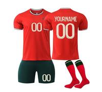 Camiseta Fútbol Portugal Personalizadas para Hombres y Niño, equipación Fútbol DIY Nombre y Número con Conjunto Top Pantalón Corto y Calcetines Regalo de Fútbol