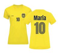 Camiseta Fútbol Selecciones - Estilo Mundial 2026 - Hombre Y Mujer - Personalizable con Nombre Y Número - No Oficial (M, Amarillo, Ecuador, Mujer)