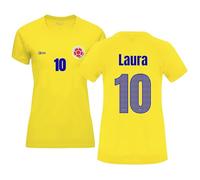 Camiseta Fútbol Selecciones - Estilo Mundial 2026 - Hombre Y Mujer - Personalizable con Nombre Y Número - No Oficial (XXL, Amarillo, Colombia, Mujer)