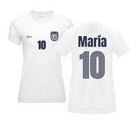 Camiseta Fútbol Selecciones - Estilo Mundial 2026 - Hombre Y Mujer - Personalizable con Nombre Y Número - No Oficial (S, Blanco, Ecuador, Mujer)