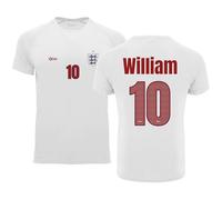 Camiseta Fútbol Selecciones - Estilo Mundial 2026 - Niño - Personalizable con Nombre Y Número - No Oficial (Edad, 12 Años, Regular, Blanco, Inglaterra)