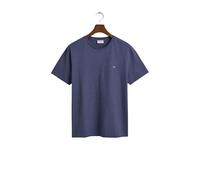 GANT Camiseta Reg Shield SS para Hombre, Dark Jeansblue Melange., XXL