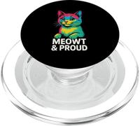 Camiseta Gay Pride Cute Cat Meowt & Proud Rainbow PopSockets PopGrip para MagSafe