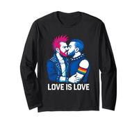 Camiseta Gay Punk Love is Love Rainbow Pride. Manga Larga