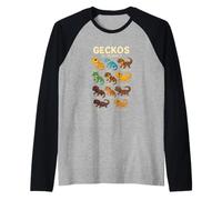 Camiseta Geckos of The World Diseño Reptiles Lagartos Camiseta Manga Raglan