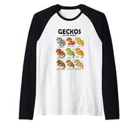 Camiseta Geckos of The World Diseño Reptiles Lagartos Camiseta Manga Raglan