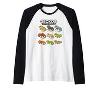 Camiseta Geckos of The World Diseño Reptiles Lagartos Camiseta Manga Raglan