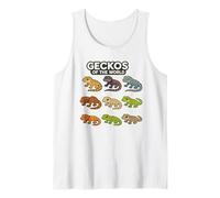 Camiseta Geckos of The World Diseño Reptiles Lagartos Camiseta sin Mangas